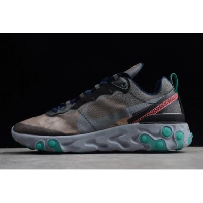 Nike Erkek Epic React Element 87 Siyah / Yeşil / Açık Mango Koşu Ayakkabısı Türkiye - X0EKHTC9